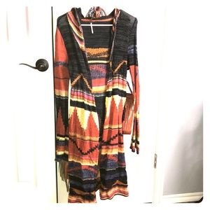 FREE PEOPLE AZTEC sweater Kimono. Small
